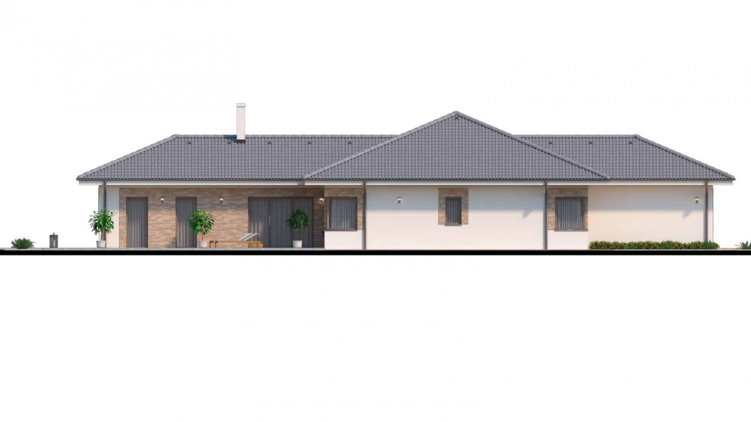 dom roku 2018 - projekt domu do tvaru L s átriom